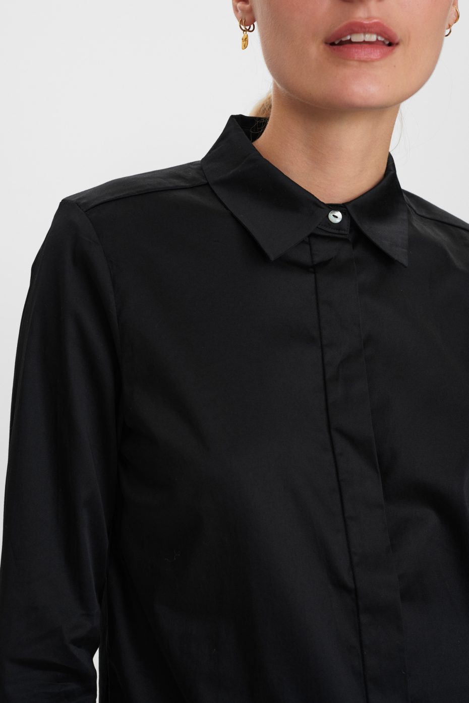 Camisa Basica Algodon Negra