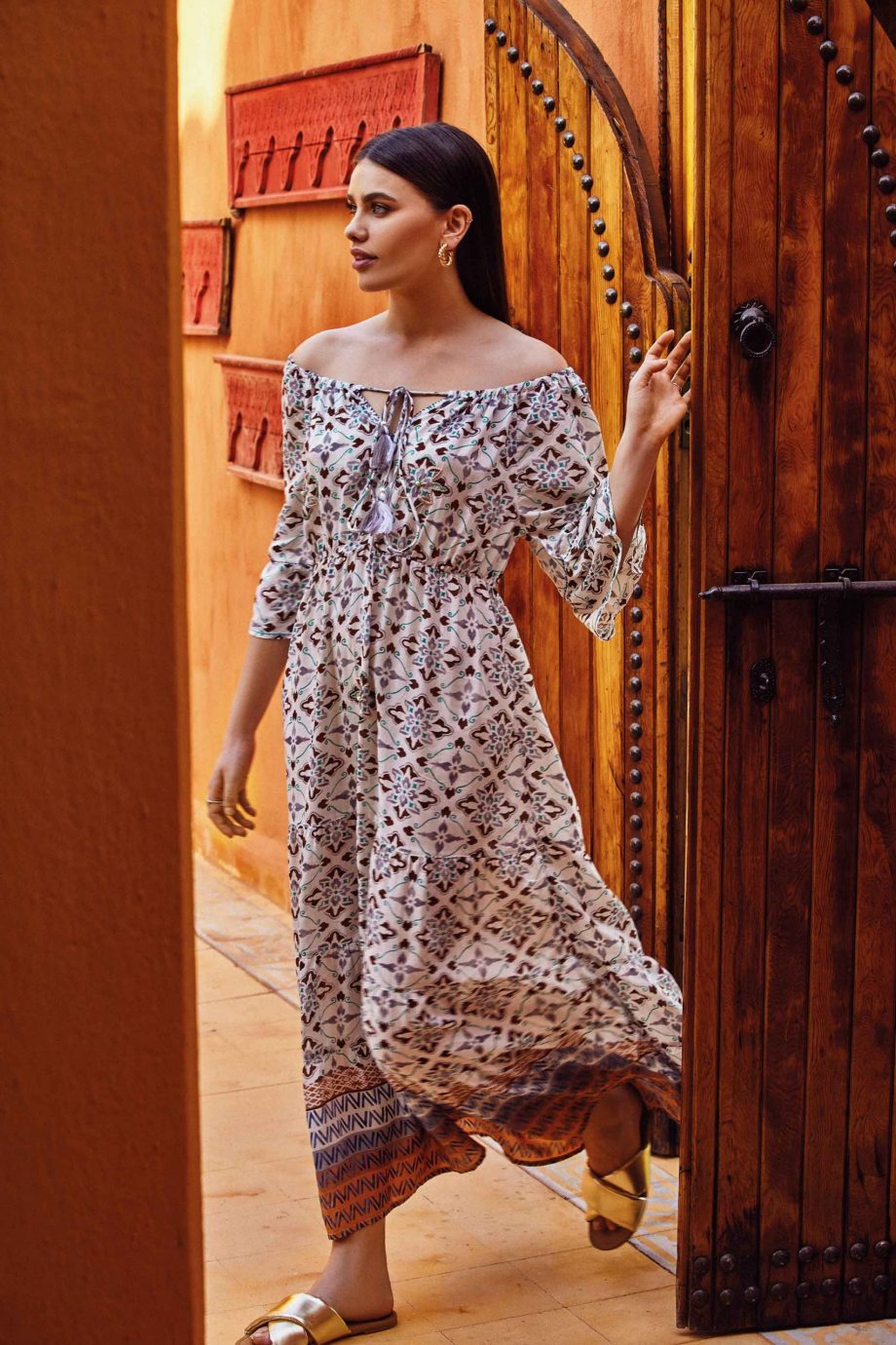 Vestido Largo Barco Estampado