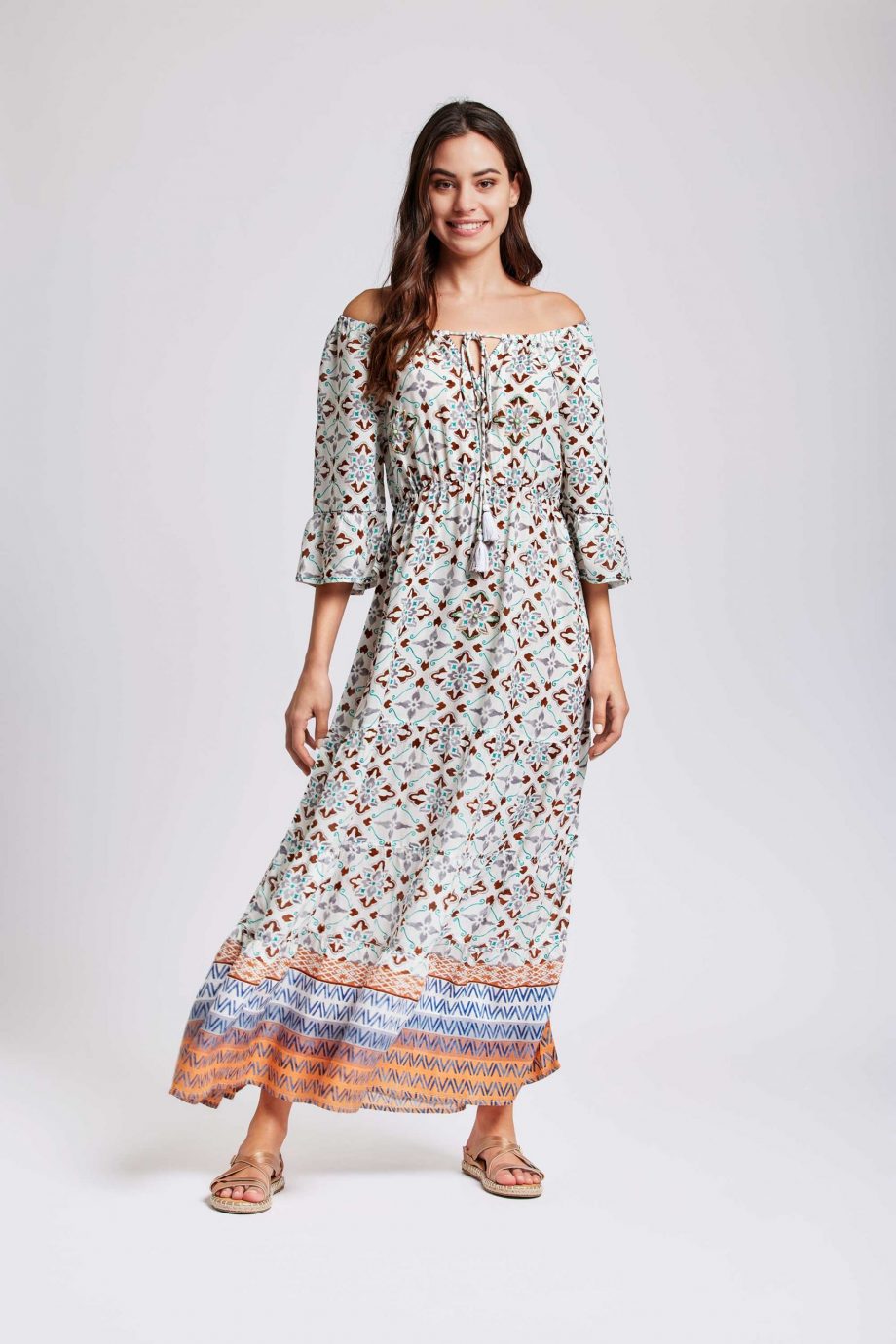 Vestido Largo Barco Estampado - Imagen 2