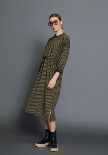 Vestido Punto Rayas Verde