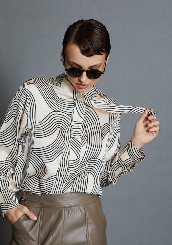 Camisa Satinada Ondas Bicolor