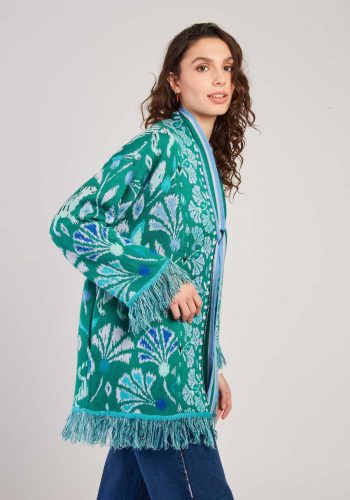 Chaqueta Punto Jacquard Verde
