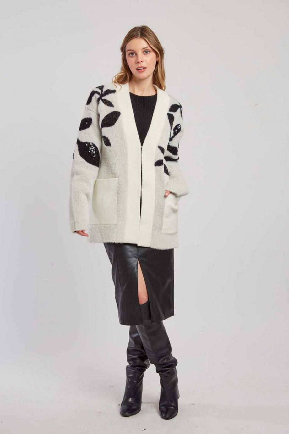 Chaqueta Larga Detalles Blanca - Imagen 5