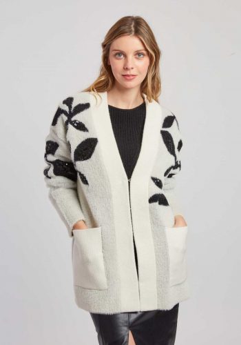 Chaqueta Larga Detalles Blanca