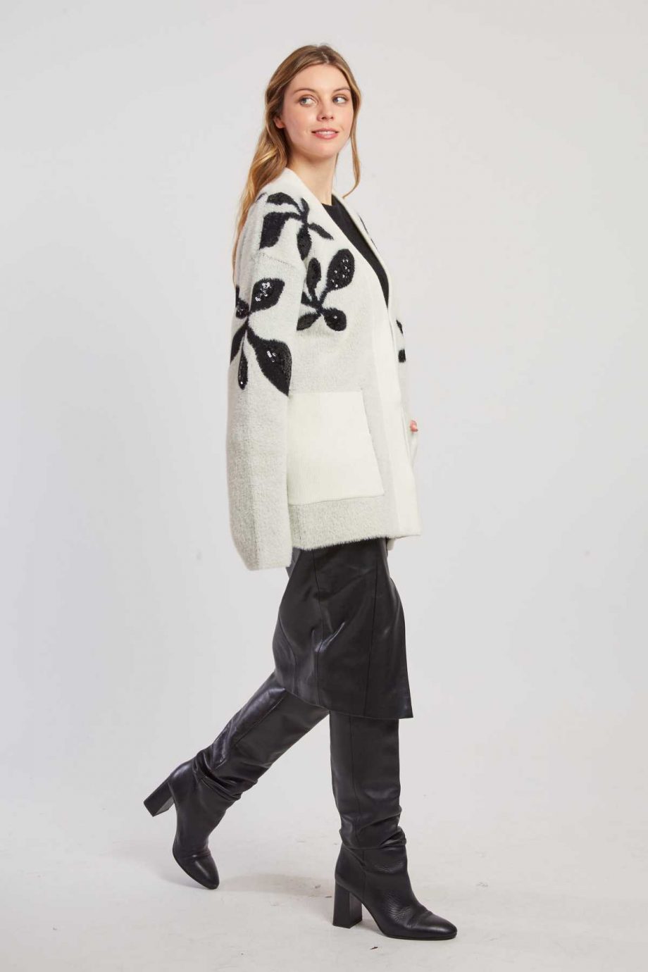 Chaqueta Larga Detalles Blanca - Imagen 3