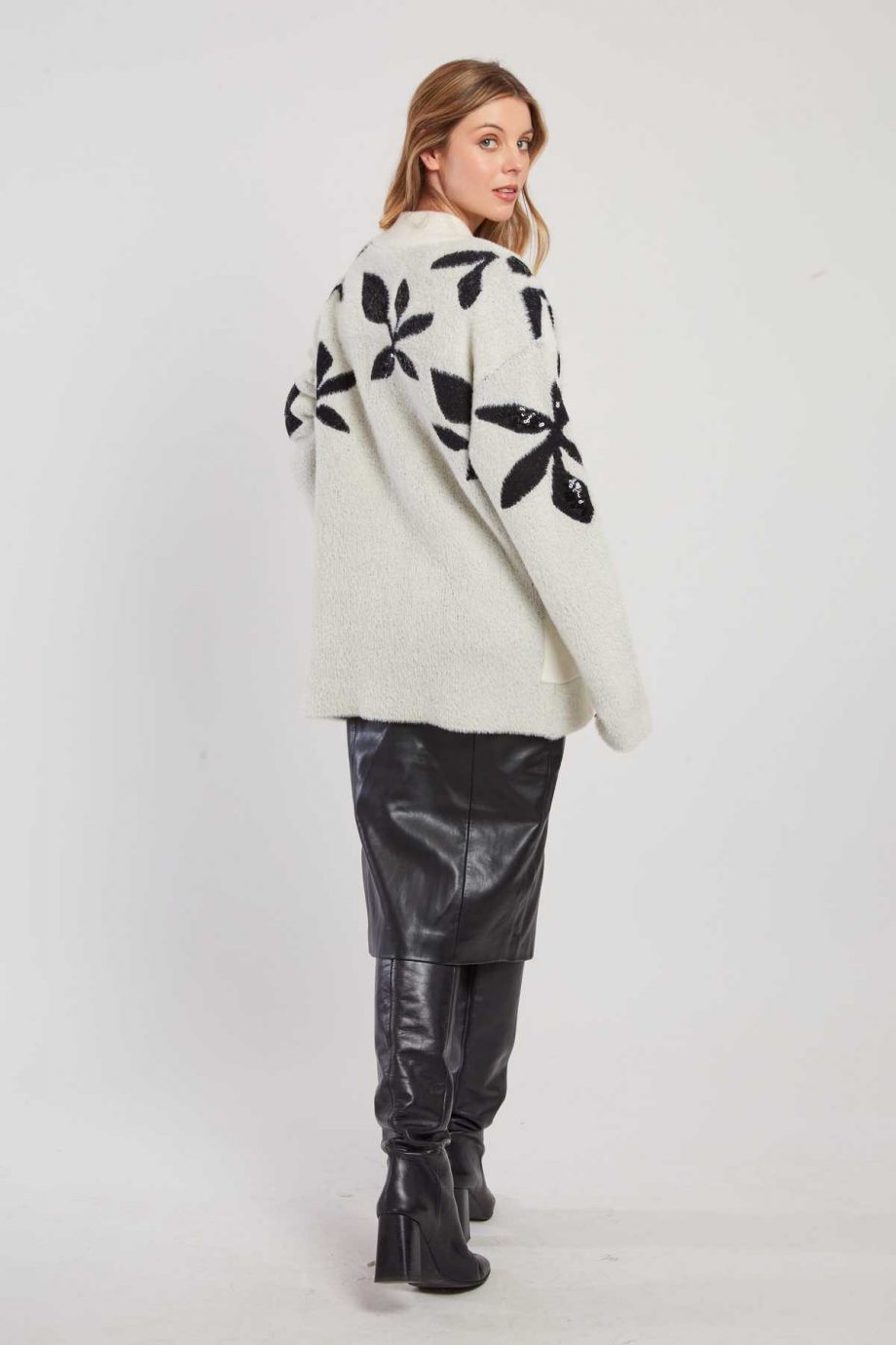 Chaqueta Larga Detalles Blanca - Imagen 2