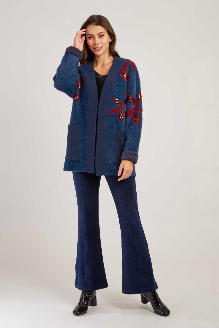 Chaqueta Larga Detalles Azul - Imagen 3