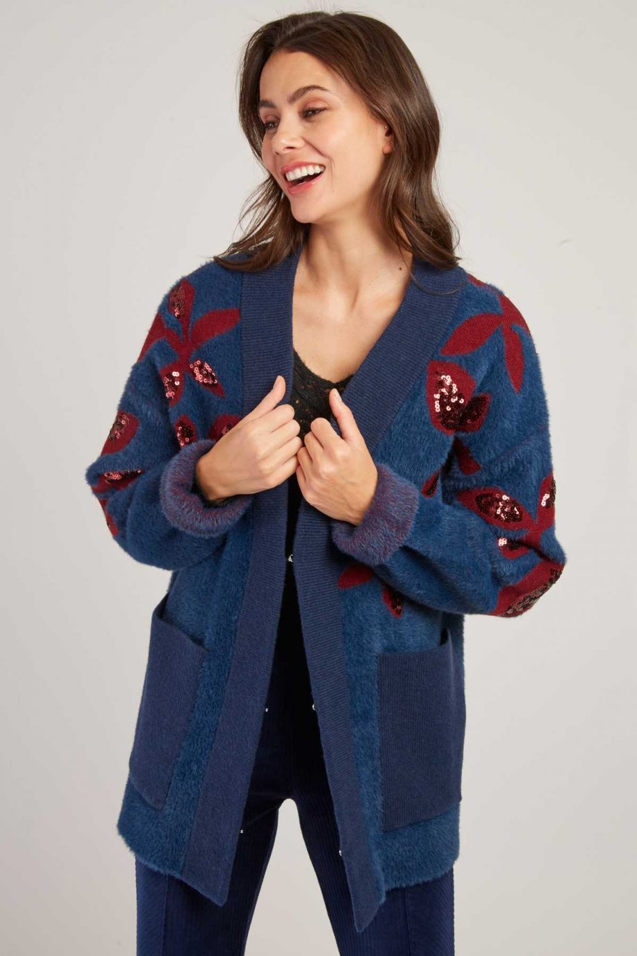 Chaqueta Larga Detalles Azul - Imagen 2