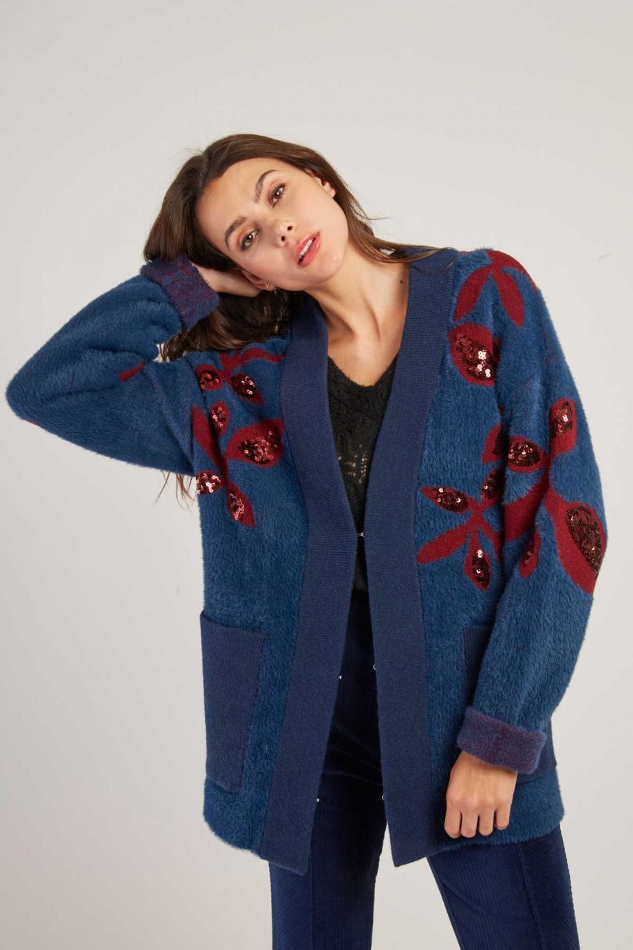 Chaqueta Larga Detalles Azul - Imagen 5