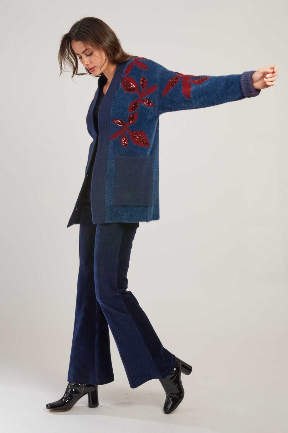 Chaqueta Larga Detalles Azul - Imagen 6
