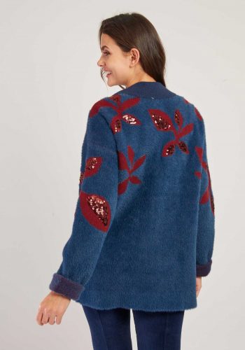 Chaqueta Larga Detalles Azul