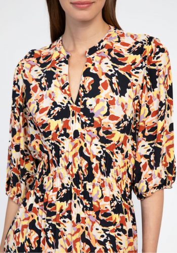 Vestido Largo Crepe Estampado
