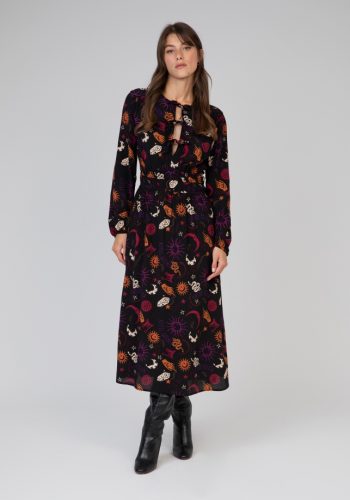 Vestido Largo Lazos Estampado