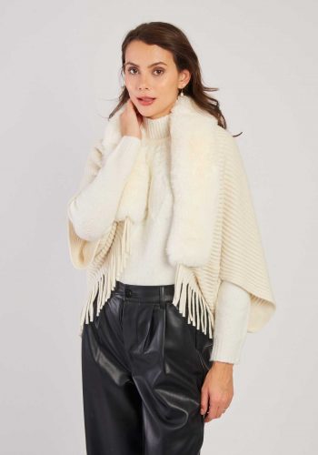 Echarpe Poncho Cuello Pelo Crudo