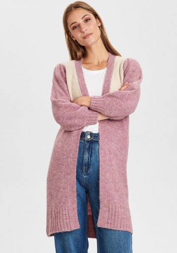 Chaqueta Larga Lana Rosa