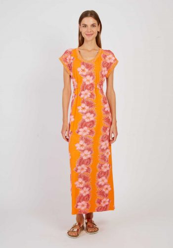 Vestido Midi Punto Naranja