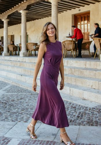 Vestido Largo Punto Burdeos