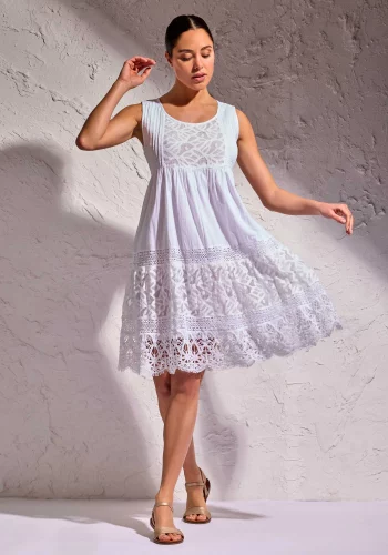 Vestido Corto Encaje Blanco