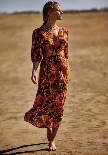 Vestido Midi Esmeralda Estampado
