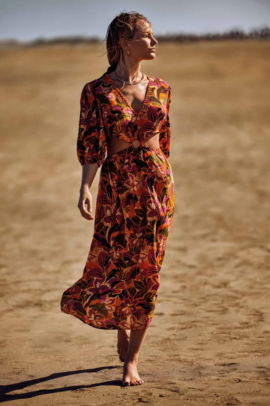 Vestido Midi Esmeralda Estampado