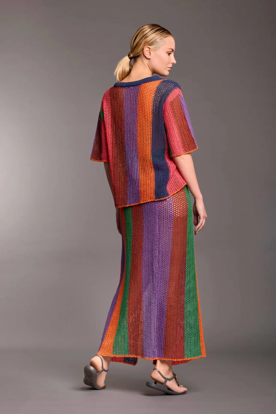 Falda Larga Crochet Rayas Silvia - Imagen 3