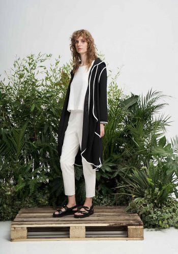 Chaqueta Pleated Blanca