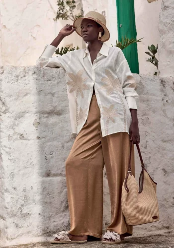 Pantalon Palazzo Harper Marron