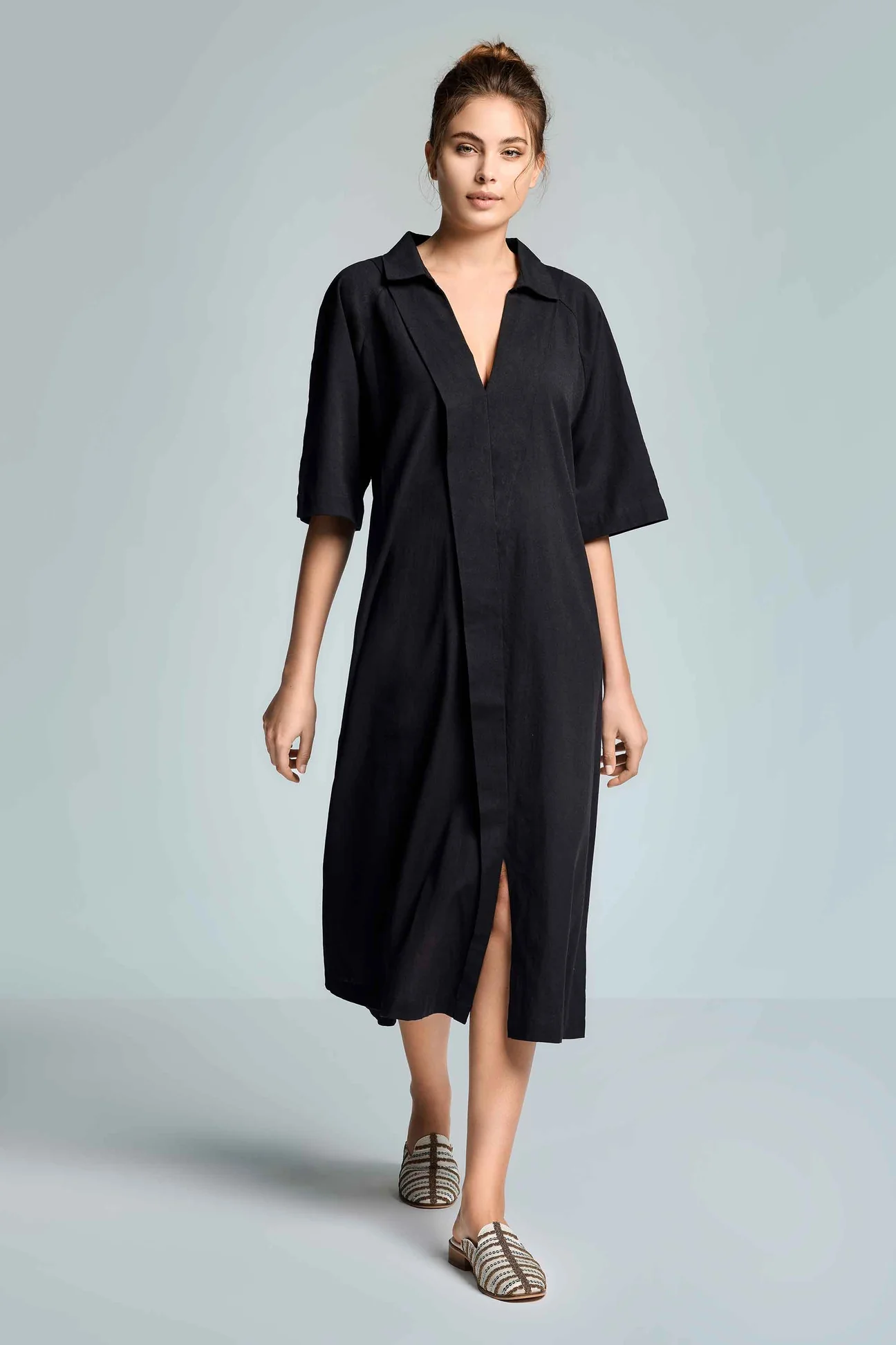 Kaftan Midi Margot Negro - Imagen 2